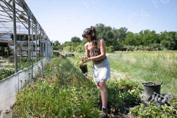 Donna che lavora nel settore agricolo